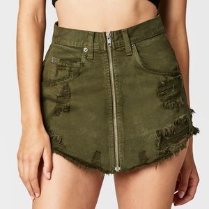 CARMAR denim skirt in olive green